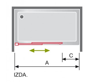 SLIM Frente de ducha fijo + puerta corredera