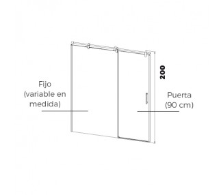 SLIM Frente de ducha fijo + puerta corredera