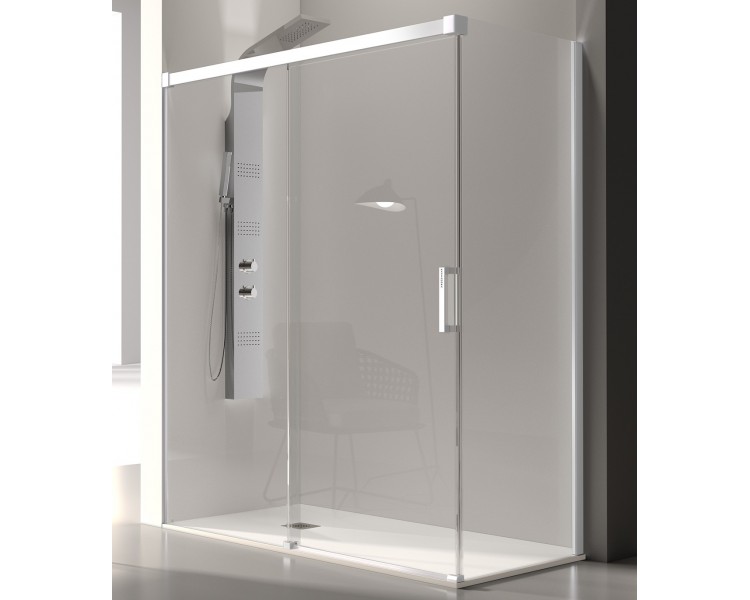 Lateral GLASÉ Frente de ducha fijo + puerta corredera