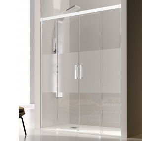 GLASÉ Frente de ducha + 2 fijos + 2 puertas correderas