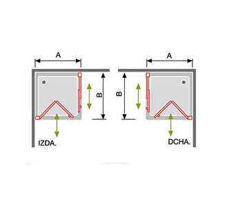 S300 Angular de ducha plegable + corredera