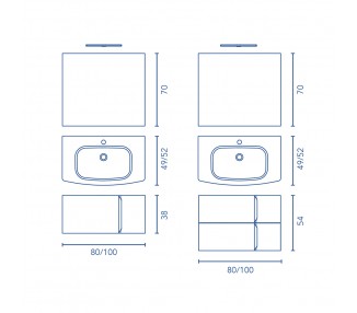 Conjunto Wave Compact 100 cm. 1 cajón