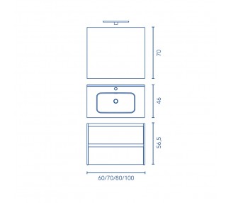 Conjunto Onix + 120 cm. 2 puertas + 2 cajones