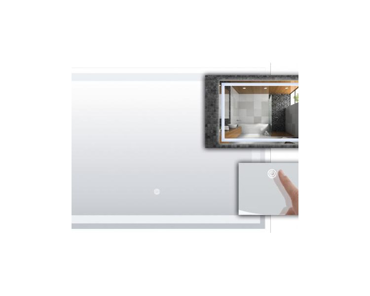 Espejo rectangular táctil con luz led Holly ESP03 Espejo rectangular táctil con luz led Holly ESP03