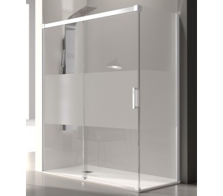 GLASÉ Frente de ducha fijo + puerta corredera