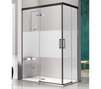 GLASÉ Angular de ducha 2 fijos + 2 puertas correderas